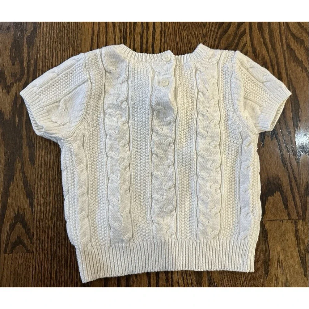 Gymboree Toddler Girls White Christmas Sweater Red Bow‎ 12-18 month Holiday